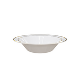 14 Oz. Cream/Gold Line Design Bowls | 40 Count